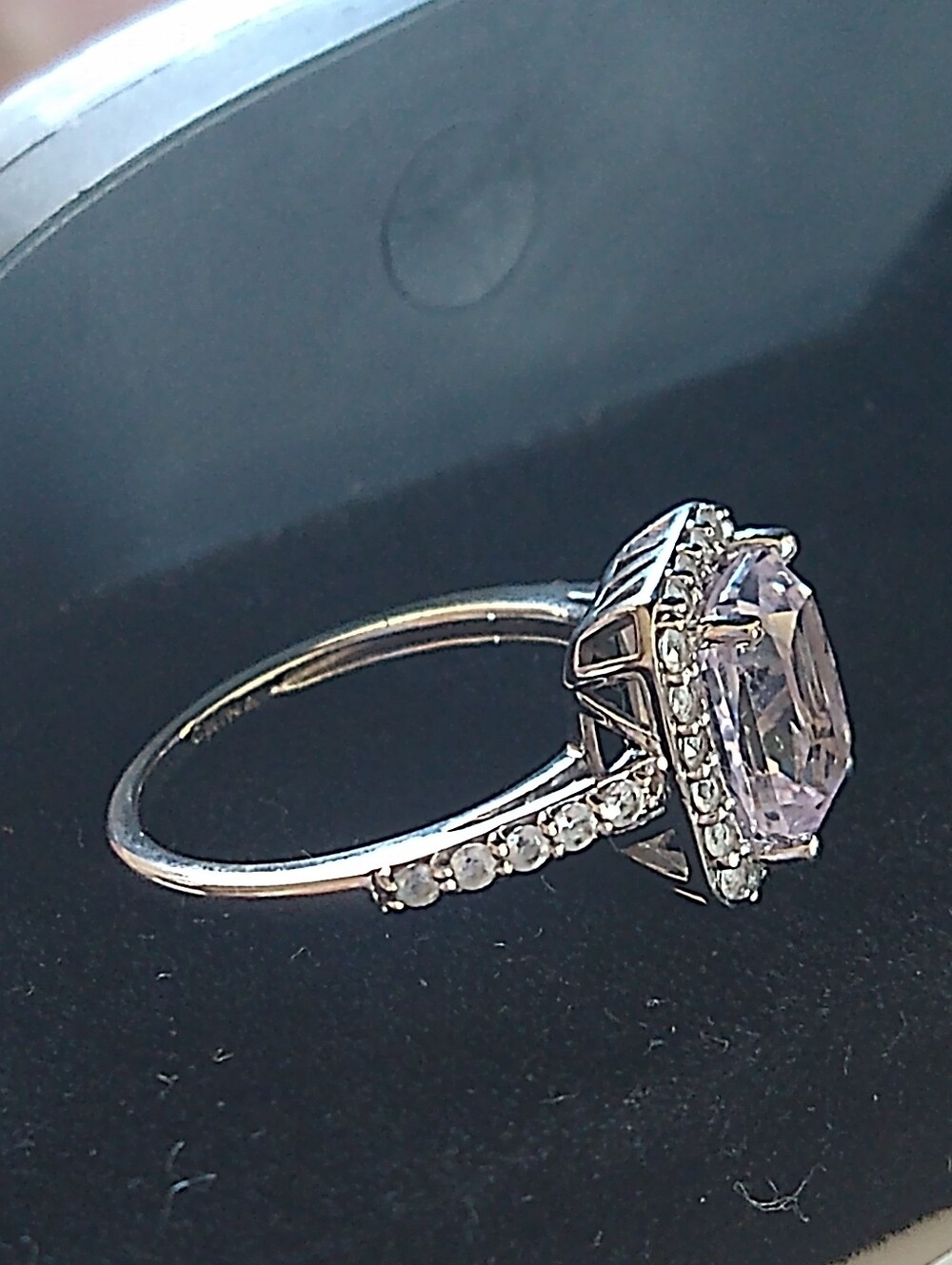 Affinity Gems Afghanistan Kunzite And White Tops Sterling Silver Ring Size 6 - Picture 7 of 10